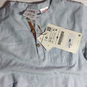 NWT Zara Boys Polo Shirt Lt Blue Sz 12-18 …